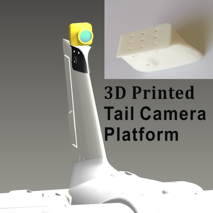 Albabird 3D printed tail camera view platform