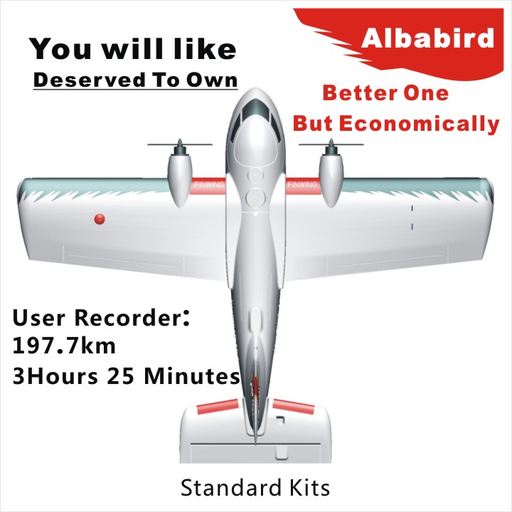 XUWING FPV Plane AlbaBird 1100MM V2 Kits (buy one means including two Planes)