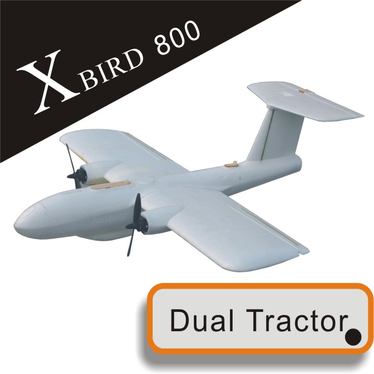 XUWING FPV Aircraft XBIRD800 Dual Tractor kits+Electornic Combo(ESC only support 3S battery)